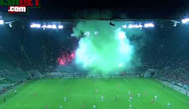 Śląsk Wrocław - IFK Goteborg: oprawa kibiców WKS-u