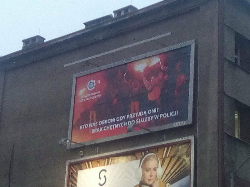 billboard katowice policja kibice