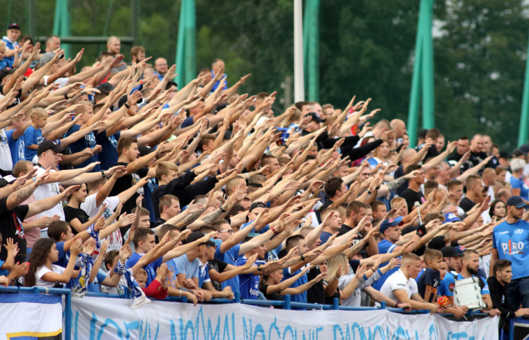 20.08.2019 Chorzow, Stadion Mieski przy ul. Lompy, mecz Pucharu Polski UKS Ruch Chorzow (niebieskie) - Ruch Chorzow SA (biale)