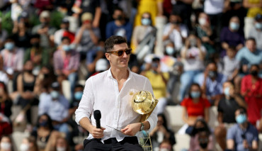 28.12.2021, Robert Lewandowski w czasie spotkania z fanami w Dubaju.