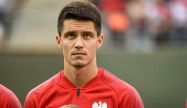 Bartosz Kapustka na meczu reprezentacji Polski U21