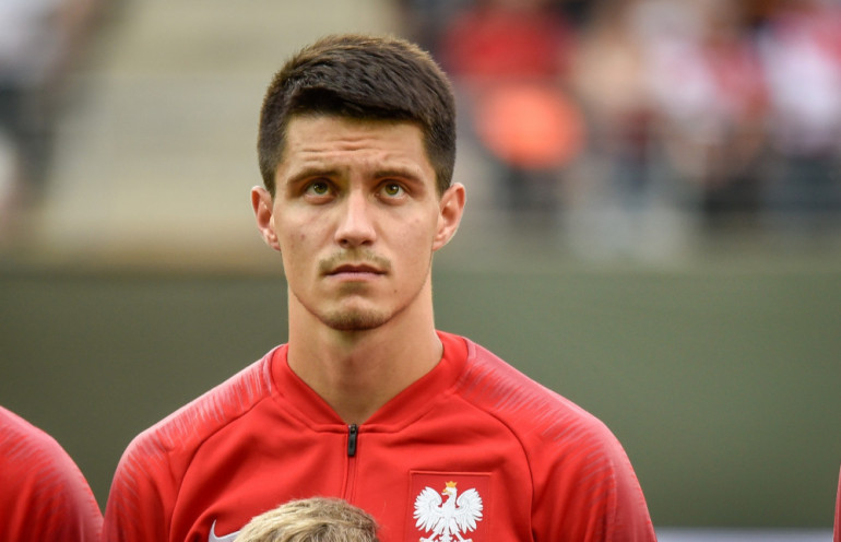 Bartosz Kapustka na meczu reprezentacji Polski U21