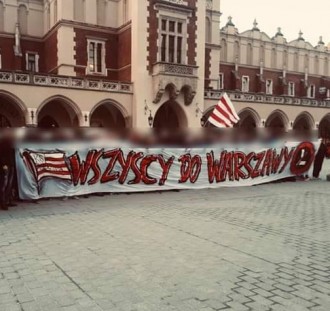 Fani Cracovii mobilizowali się przy okazji meczu z Piastem przed wyjazdem do Warszawy.