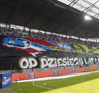 Górnicza brać - oprawa kibiców na meczu Górnika Zabrze z Koroną Kielce