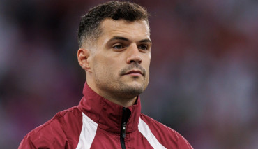 granit xhaka podczas meczu kadry przeciwko Polsce