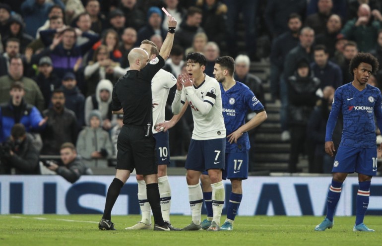 heung-min son czerwona kartka