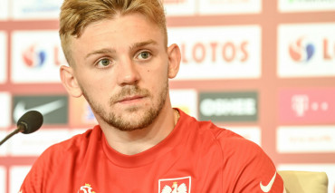 Kamil Jóźwiak na konferencji reprezentacji Polski w Gdańsku