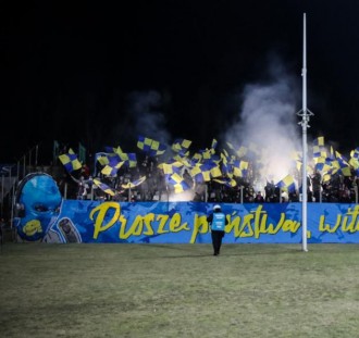 Sporo fanów Arki obecnych w Sosnowcu na meczu z Zagłębiem.