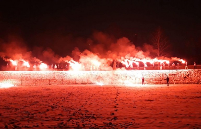 Kibice GKS-u Katowice pamiętali o górnikach z Kopalni Wujek