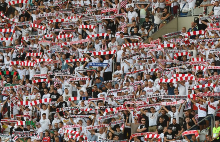 Kibice ŁKS-u Łódź z meczu przeciwko Legii Warszawa