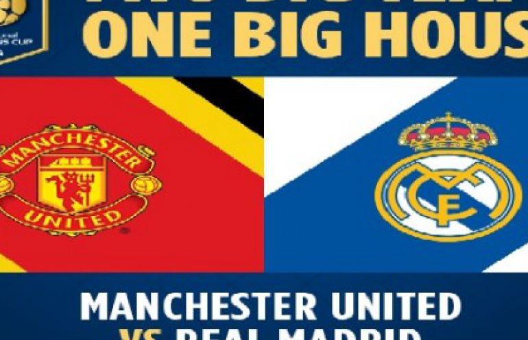 Kibice na meczu Manchester United - Real Madryt