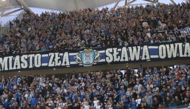 Kibice na meczu z Legią Warszawa
