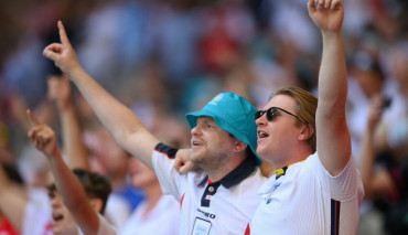 Kibice na trybunach Wembley podczas meczu Anglia - Chorwcja EURO 2020