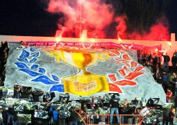 Gospodarze pokazali oprawę na meczu Odra Opole - Jagiellonia Białystok w Pucharze Polski