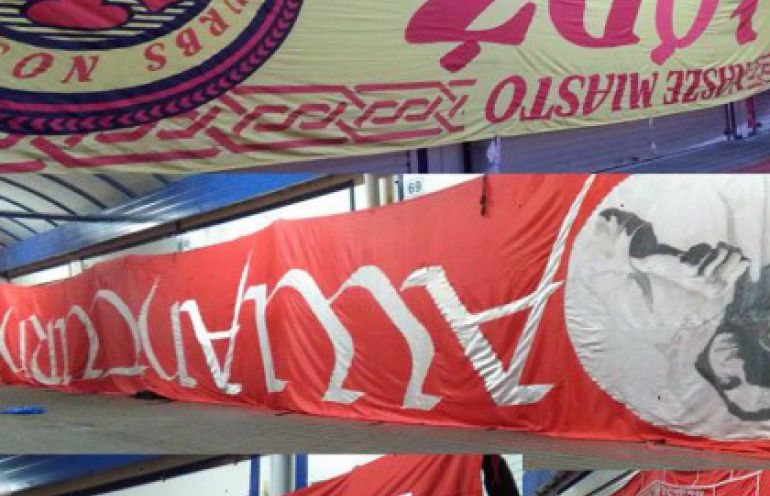 Komunikat kibiców ŁKS-u w sprawie skrojenia flag Widzewa