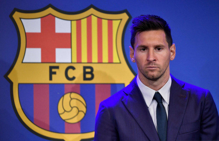 Lionel Messi podczas konferencji pożegnalnej, 8.08.2021.