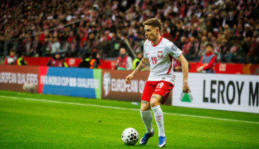 michal skoras w trakcie meczu kadry