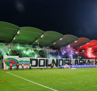 Dolnośląska Koalicja na trybunach meczu Miedź Legnica - Śląsk Wrocław