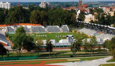 Niepełnosprawni kibice na meczu Miedź - Sandecja