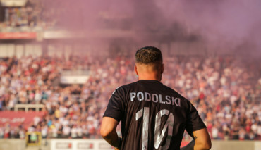 Powitanie Lukasa Podolskiego na stadionie Górnika Zabrze