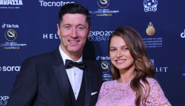 Robert Lewandowski na gali Globe Soccer Awards