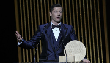 Robert Lewandowski podczas Gala Ballon d'Or 2021.