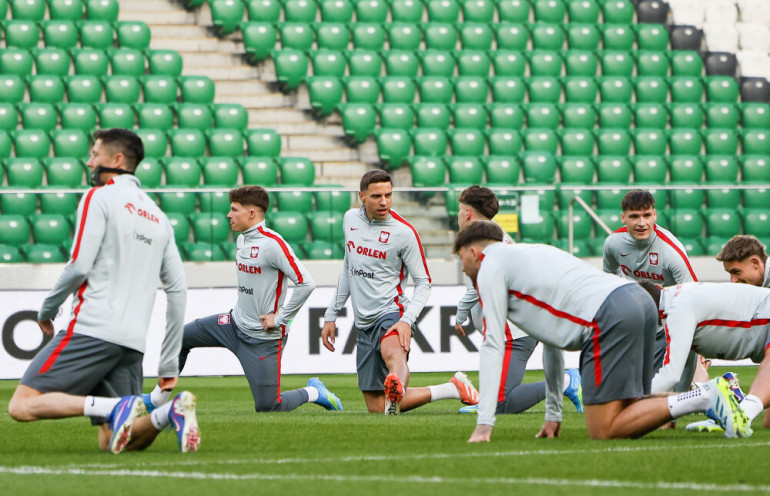 trening reprezentacji przed meczem z albanią