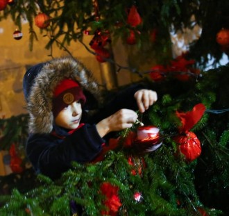 Kibice z Łodzi spotkali się pod Widzewską Choinką